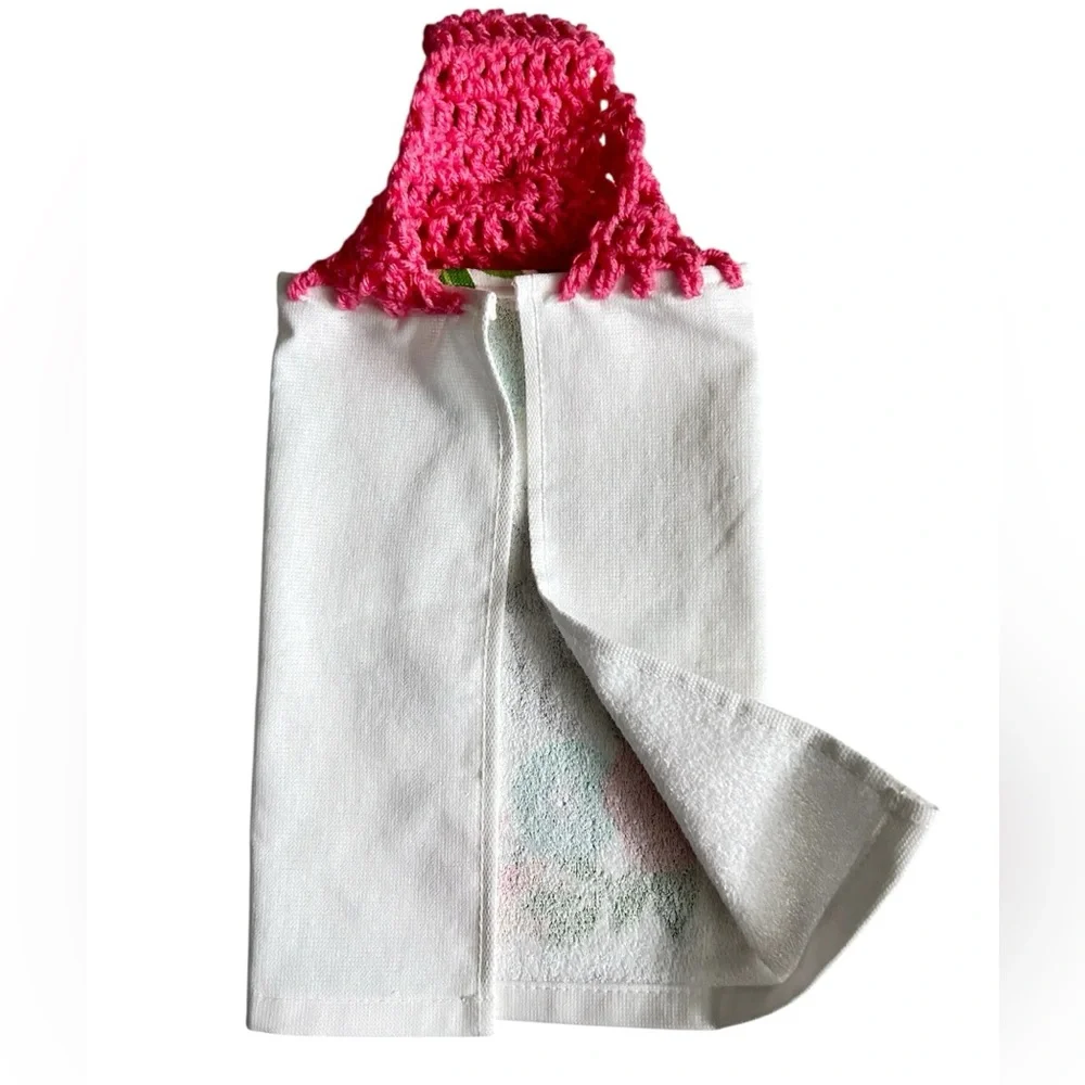 Hand Crafted Floral Hanging Kitchen Hand Towels Colorful Grateful and Blessed